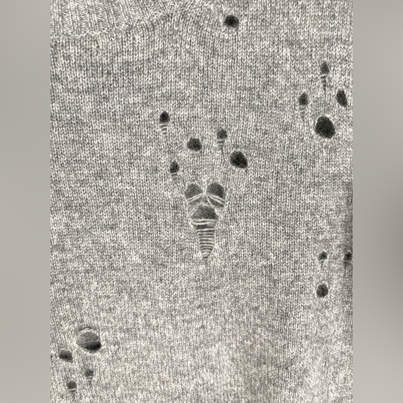 R13 Shrunken Distressed Cashmere Sweater Grey - Picture 12 of 13